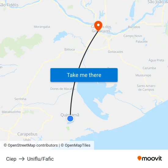 Ciep to Uniflu/Fafic map