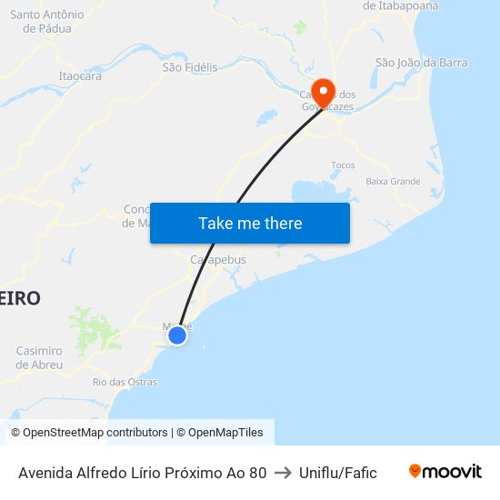 Avenida Alfredo Lírio Próximo Ao 80 to Uniflu/Fafic map