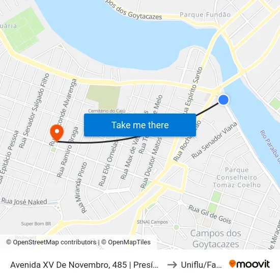 Avenida XV De Novembro, 485 | Presídio to Uniflu/Fafic map