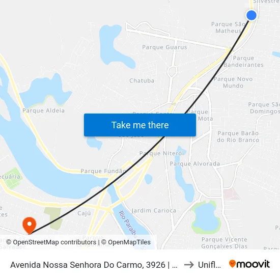 Avenida Nossa Senhora Do Carmo, 3926 | Rede Manaus (Sentido Centro) to Uniflu/Fafic map