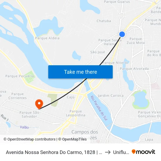 Avenida Nossa Senhora Do Carmo, 1828 | Passarela (Sentido Centro) to Uniflu/Fafic map