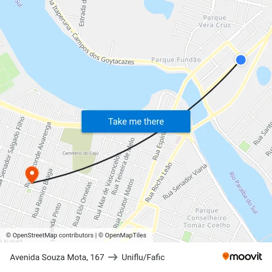 Avenida Souza Mota, 167 to Uniflu/Fafic map