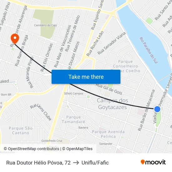 Rua Doutor Hélio Póvoa, 72 to Uniflu/Fafic map