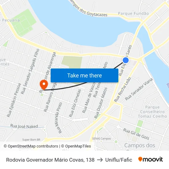 Rodovia Governador Mário Covas, 138 to Uniflu/Fafic map