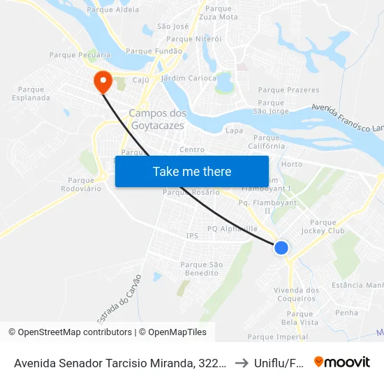 Avenida Senador Tarcisio Miranda, 3222-3244 to Uniflu/Fafic map