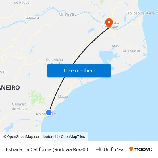 Estrada Da Califórnia (Rodovia Ros-005), 68 to Uniflu/Fafic map