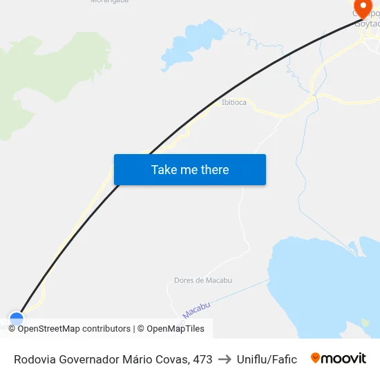 Rodovia Governador Mário Covas, 473 to Uniflu/Fafic map