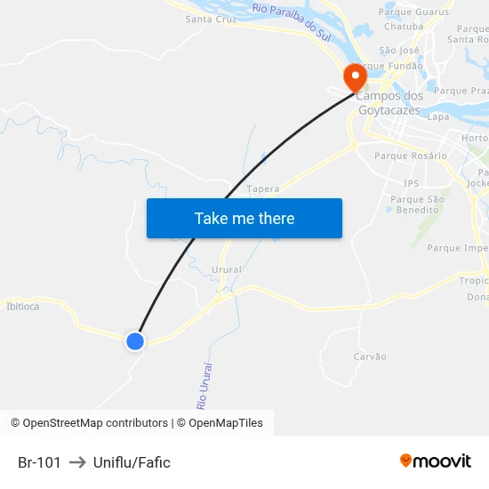 Br-101 to Uniflu/Fafic map