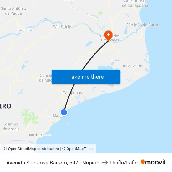 Avenida São José Barreto, 597 | Nupem to Uniflu/Fafic map