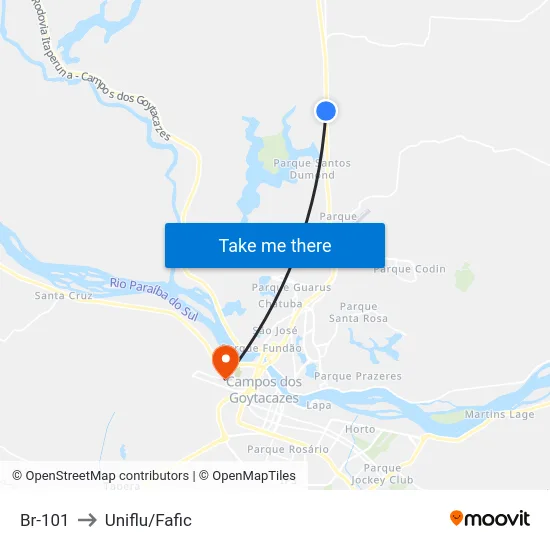 Br-101 to Uniflu/Fafic map