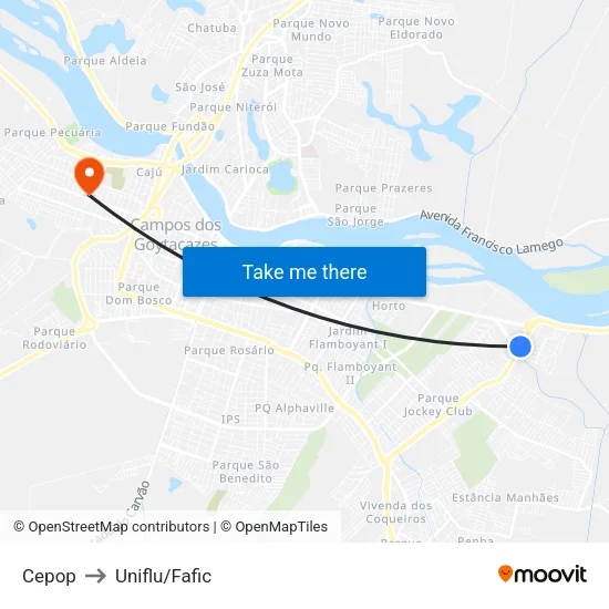 Cepop to Uniflu/Fafic map