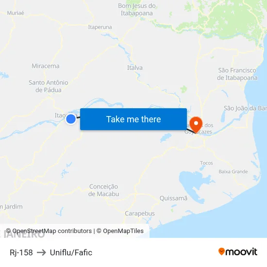 Rj-158 to Uniflu/Fafic map