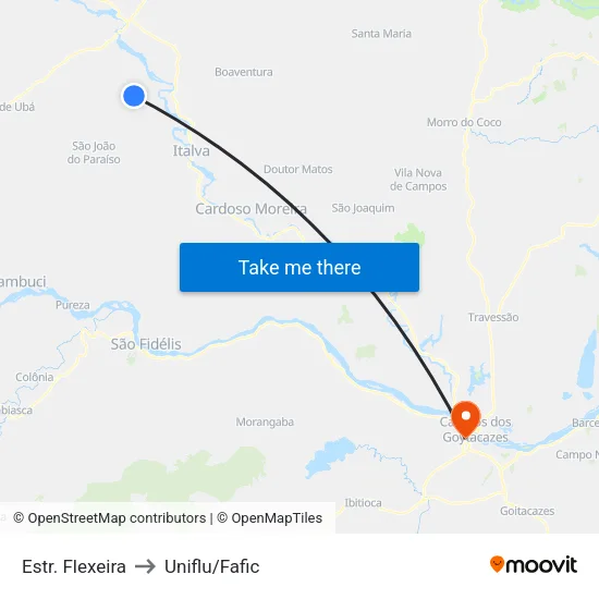 Estr. Flexeira to Uniflu/Fafic map