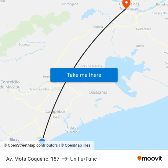Av. Mota Coqueiro, 187 to Uniflu/Fafic map