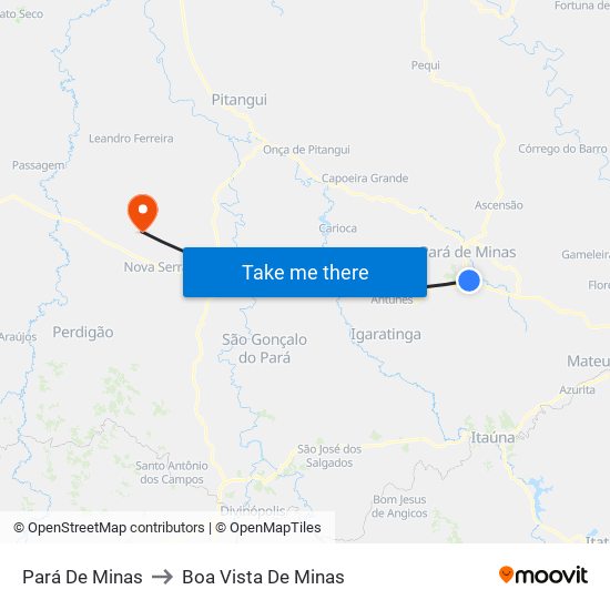 Pará De Minas to Boa Vista De Minas map