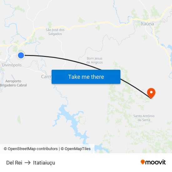 Del Rei to Itatiaiuçu map