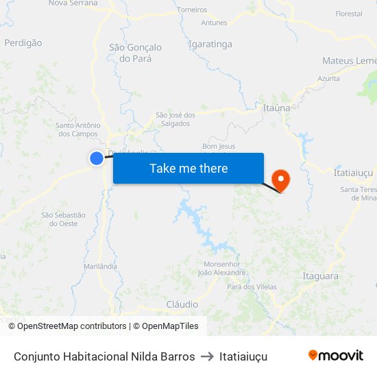 Conjunto Habitacional Nilda Barros to Itatiaiuçu map