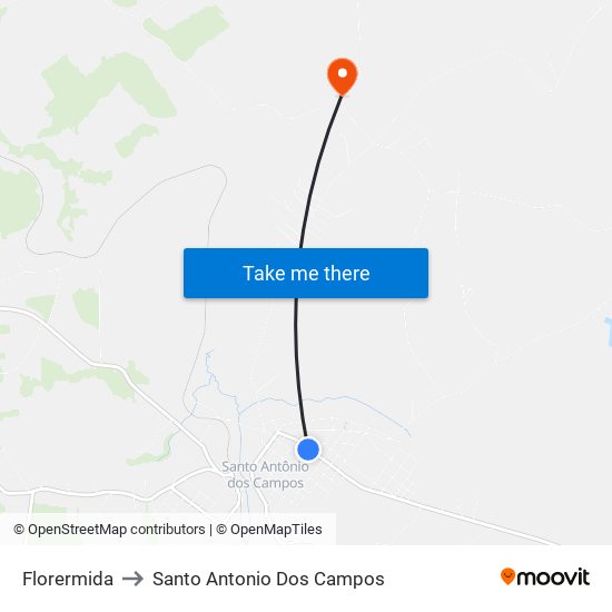 Florermida to Santo Antonio Dos Campos map