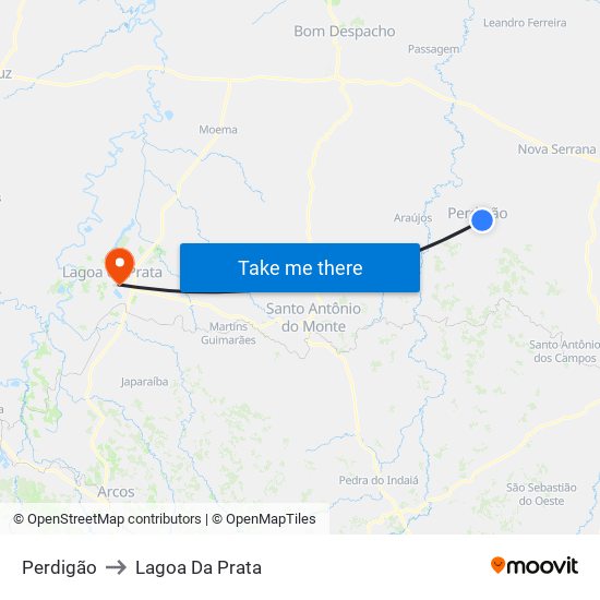 Perdigão to Lagoa Da Prata map