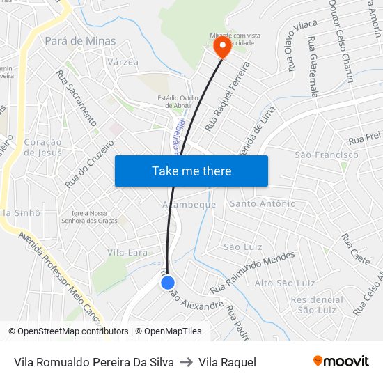 Vila Romualdo Pereira Da Silva to Vila Raquel map