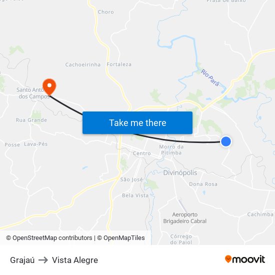 Grajaú to Vista Alegre map