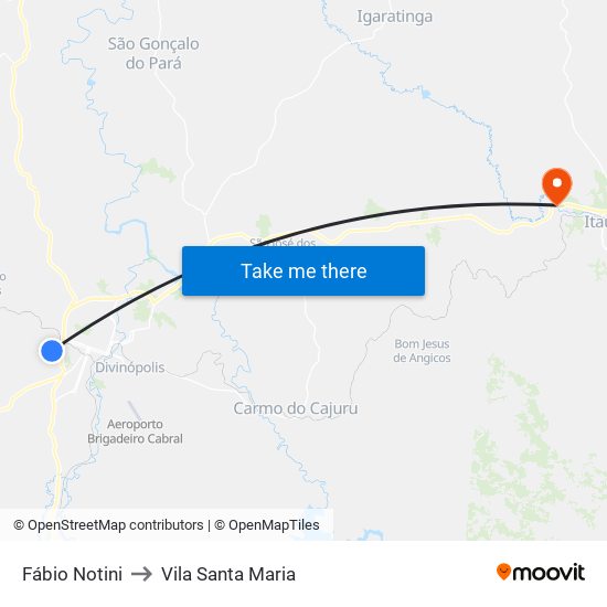 Fábio Notini to Vila Santa Maria map