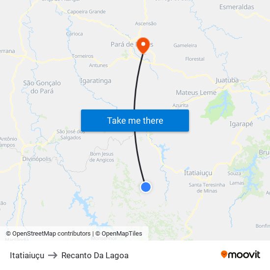 Itatiaiuçu to Recanto Da Lagoa map