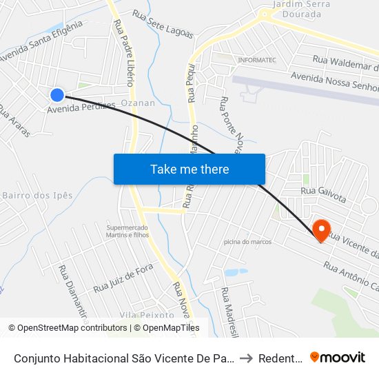 Conjunto Habitacional São Vicente De Paulo to Redentor map