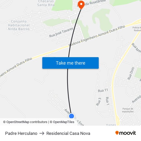 Padre Herculano to Residencial Casa Nova map