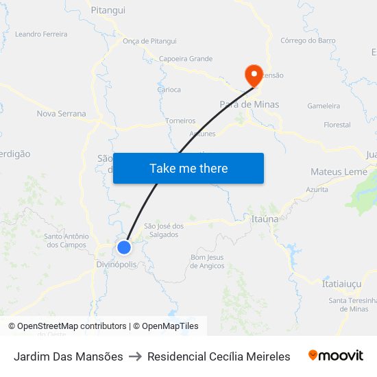 Jardim Das Mansões to Residencial Cecília Meireles map