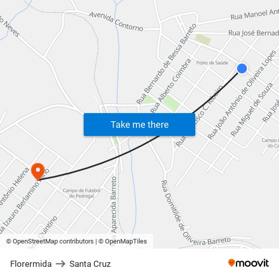 Florermida to Santa Cruz map