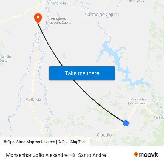 Monsenhor João Alexandre to Santo André map