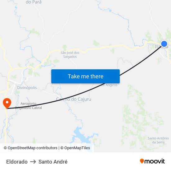 Eldorado to Santo André map