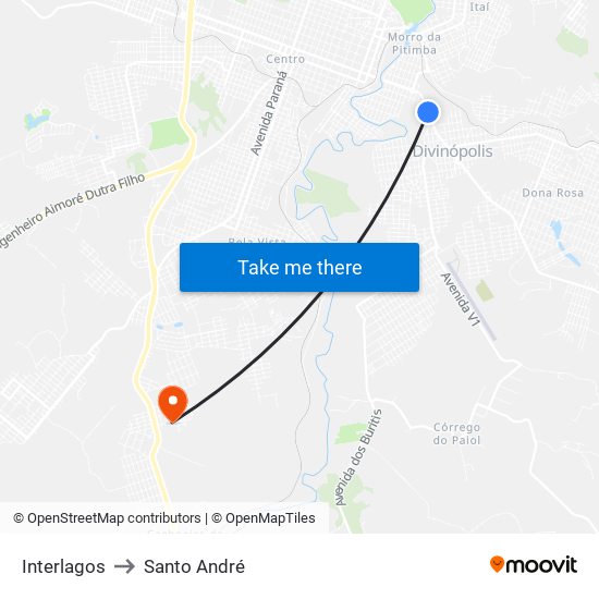 Interlagos to Santo André map