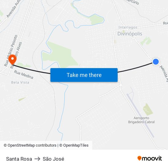 Santa Rosa to São José map