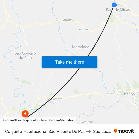 Conjunto Habitacional São Vicente De Paulo to São Lucas map