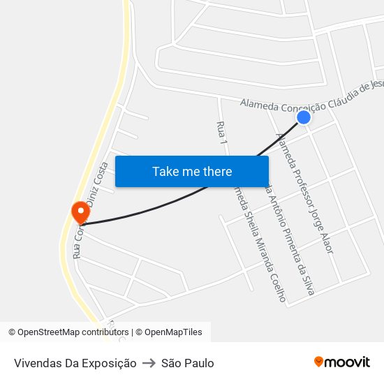 Vivendas Da Exposição to São Paulo map