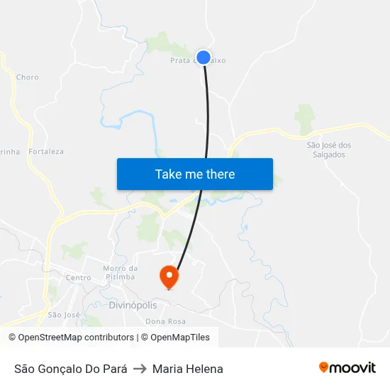 São Gonçalo Do Pará to Maria Helena map