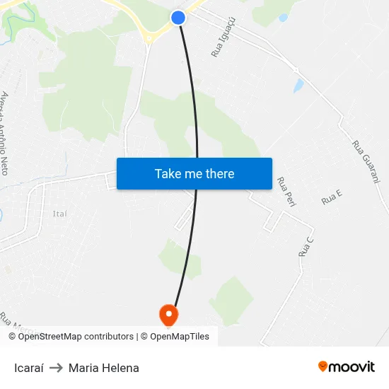 Icaraí to Maria Helena map