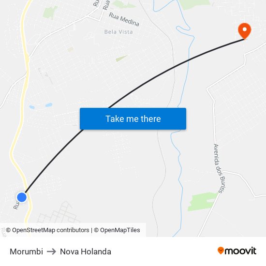 Morumbi to Nova Holanda map