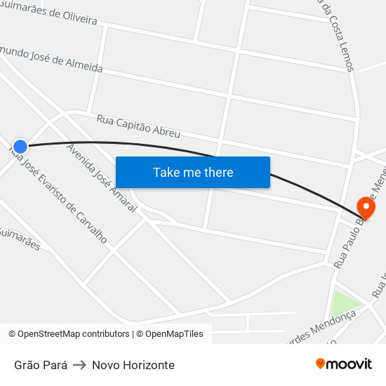 Grão Pará to Novo Horizonte map