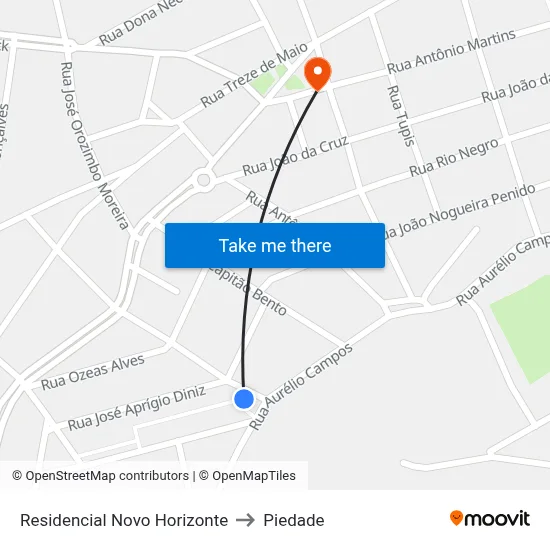 Residencial Novo Horizonte to Piedade map
