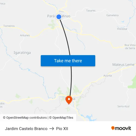 Jardim Castelo Branco to Pio XII map