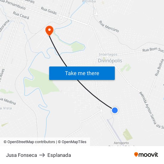 Jusa Fonseca to Esplanada map