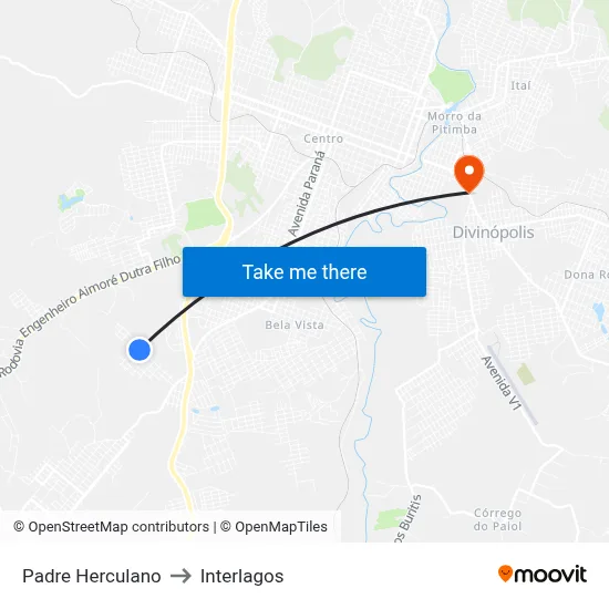 Padre Herculano to Interlagos map