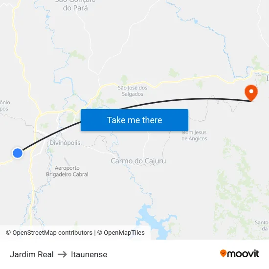 Jardim Real to Itaunense map