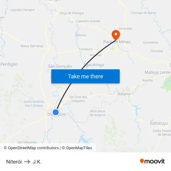 Niterói to J.K. map