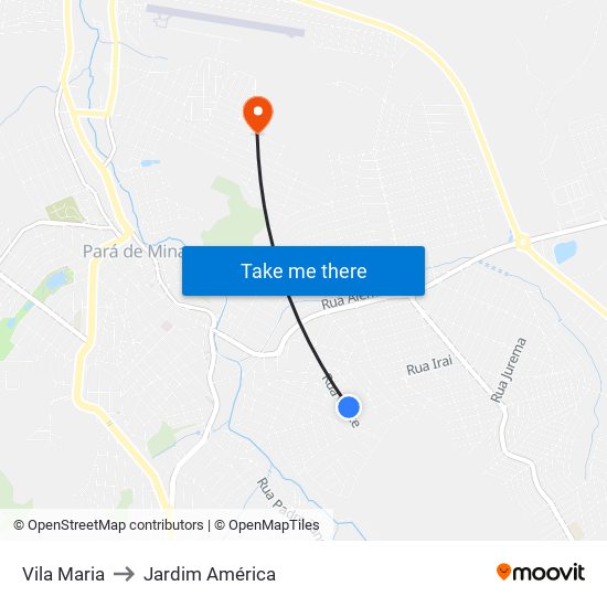 Vila Maria to Jardim América map