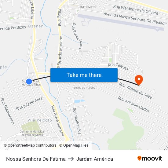 Nossa Senhora De Fátima to Jardim América map