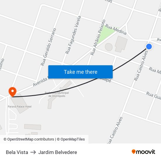 Bela Vista to Jardim Belvedere map